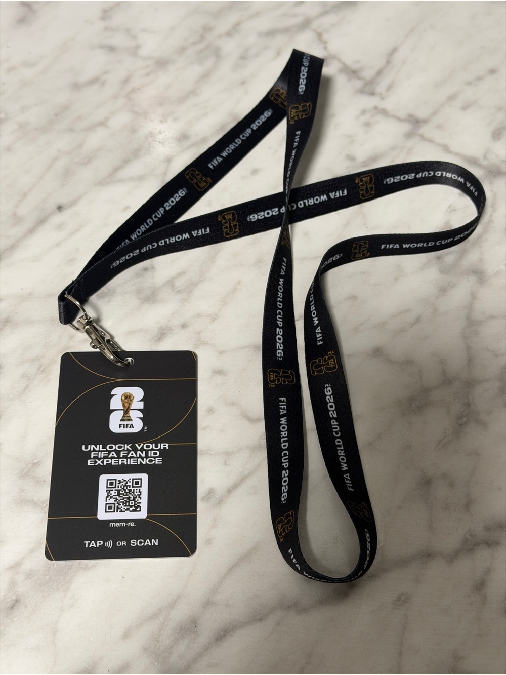 FIFA World Cup 2026 Black & Gold Lanyard Badge Holder - Picture 2 of 3
